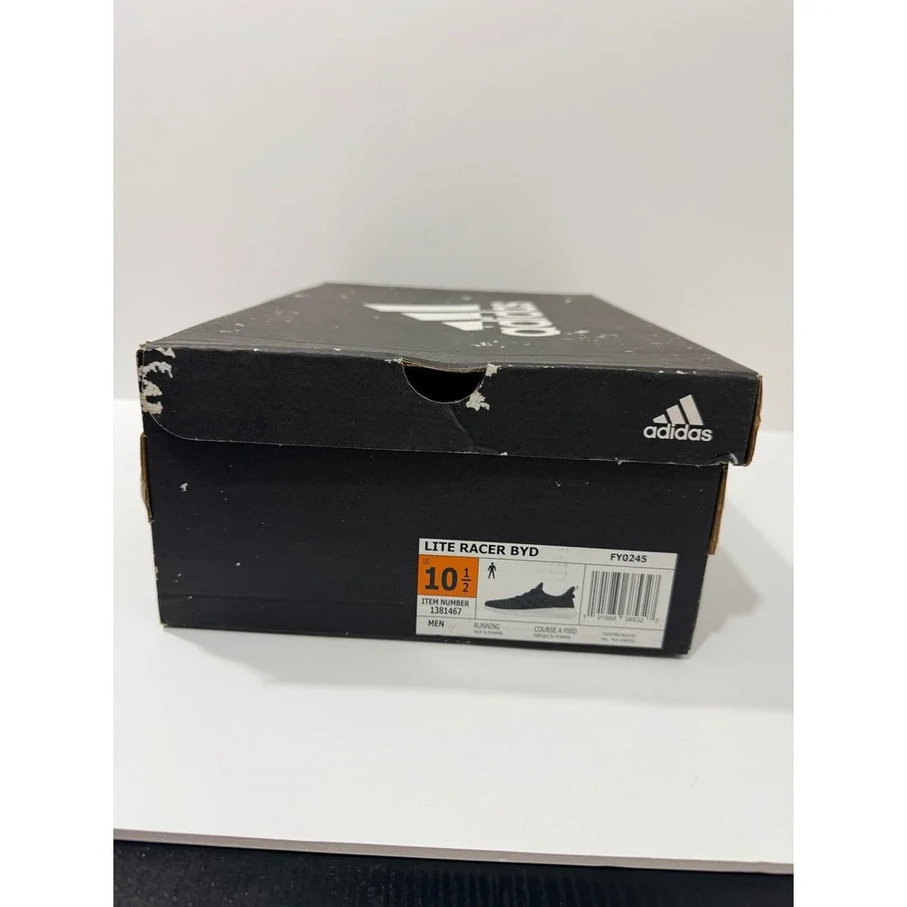Adidas Lite Racer BYD Men 10.5 Black New FY0245 Cloudfoam Running Shoes